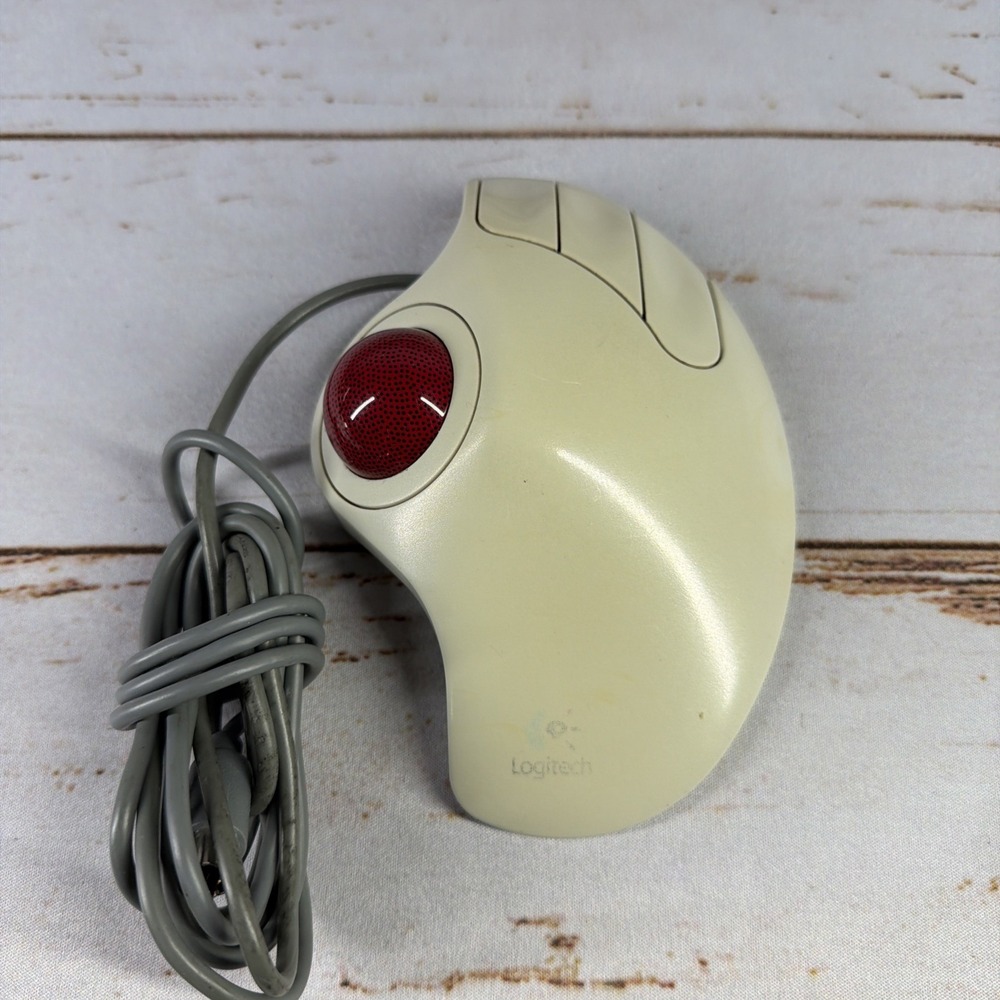 Vintage Logitech TrackMan Marble PS/2 Trackball T-CH11 Ambidextrous Tested